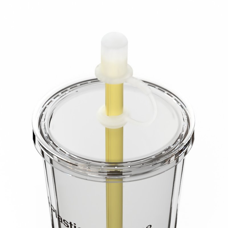 [Sucking cup]-Yellow113 - Straw-sipping friends-Suck together to reduce plastic and protect the environment - Cups - Plastic Yellow