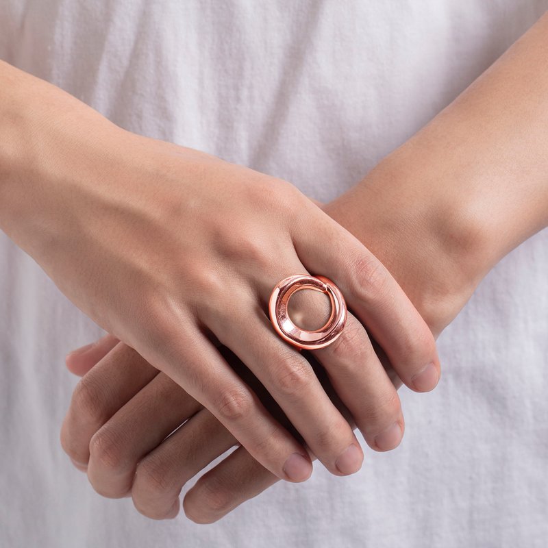 Statement ring men-Big chunky ring-Plain thick silver ring-Couples promise ring - แหวนทั่วไป - เงินแท้ สีทอง