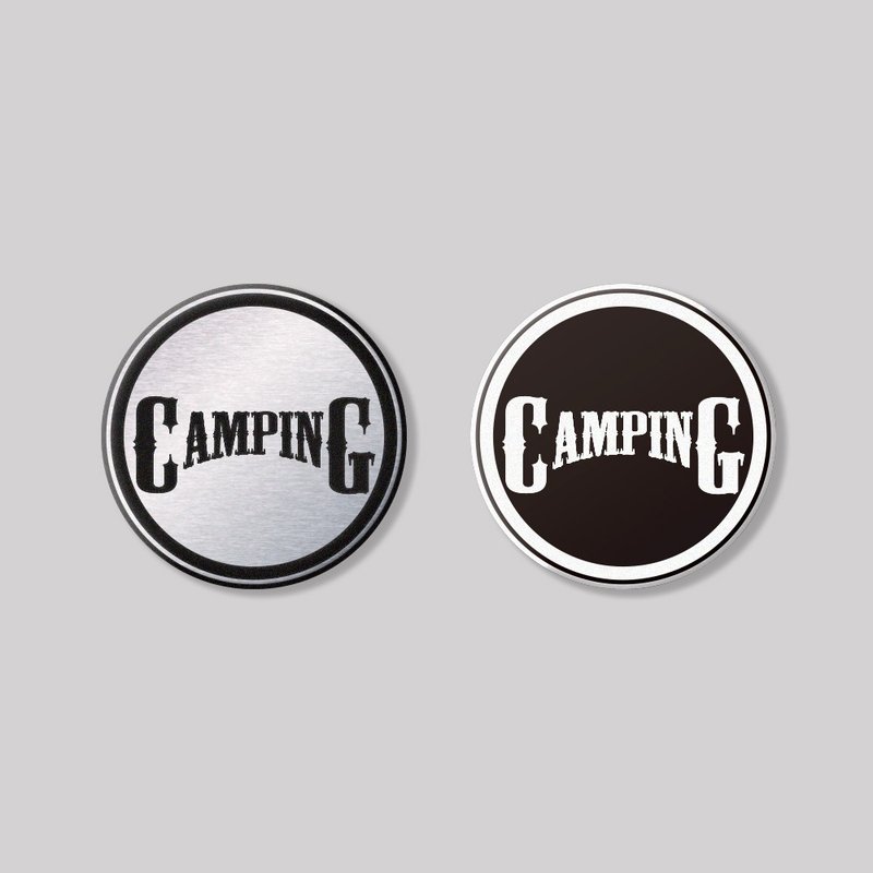 CAMPING/A/round/aluminum plaque SunBrotherSun Brothers - สติกเกอร์ - อลูมิเนียมอัลลอยด์ 