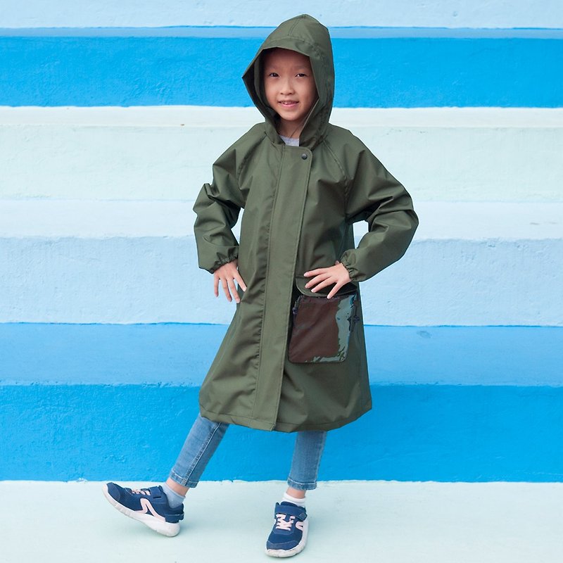 新・兒童風雨衣 - 探險綠 (不含隨身小包) - 兒童雨衣/雨傘 - 防水材質 綠色