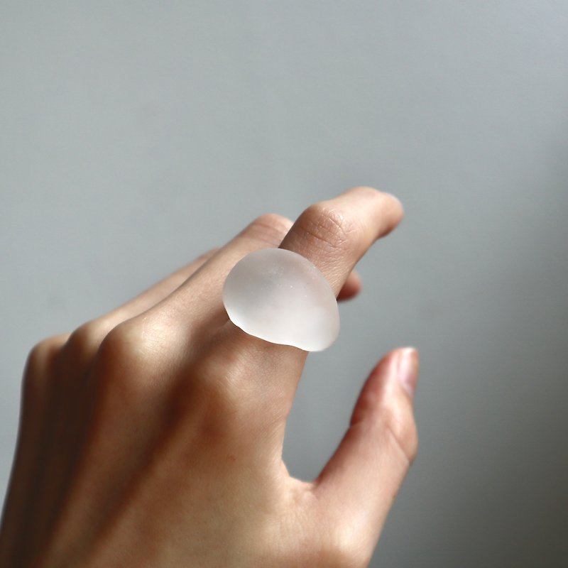 Frosted glass glass ring - General Rings - Glass Transparent