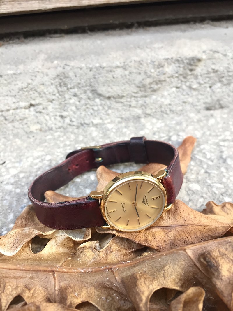 Longines vintage gold round quartz watch_antique watch_women's watch - Women's Watches - Other Metals Gold