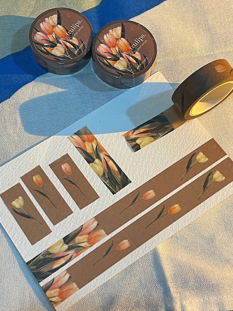 trulips (flower series) - washi paper masking tape - Washi Tape - Paper Multicolor
