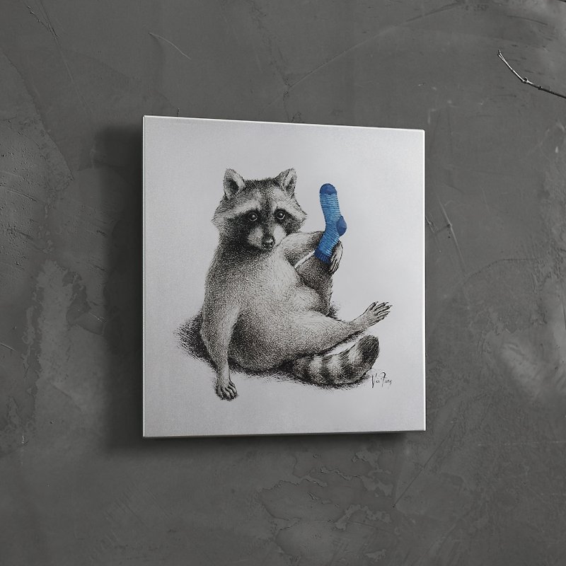 Raised Leg Raccoon - For Bai Suin - Posters - Aluminum Alloy 
