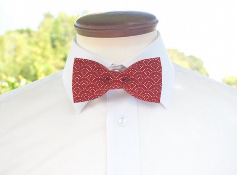 TATAN Qinghai wave bow tie (red) - Bow Ties & Ascots - Cotton & Hemp Red