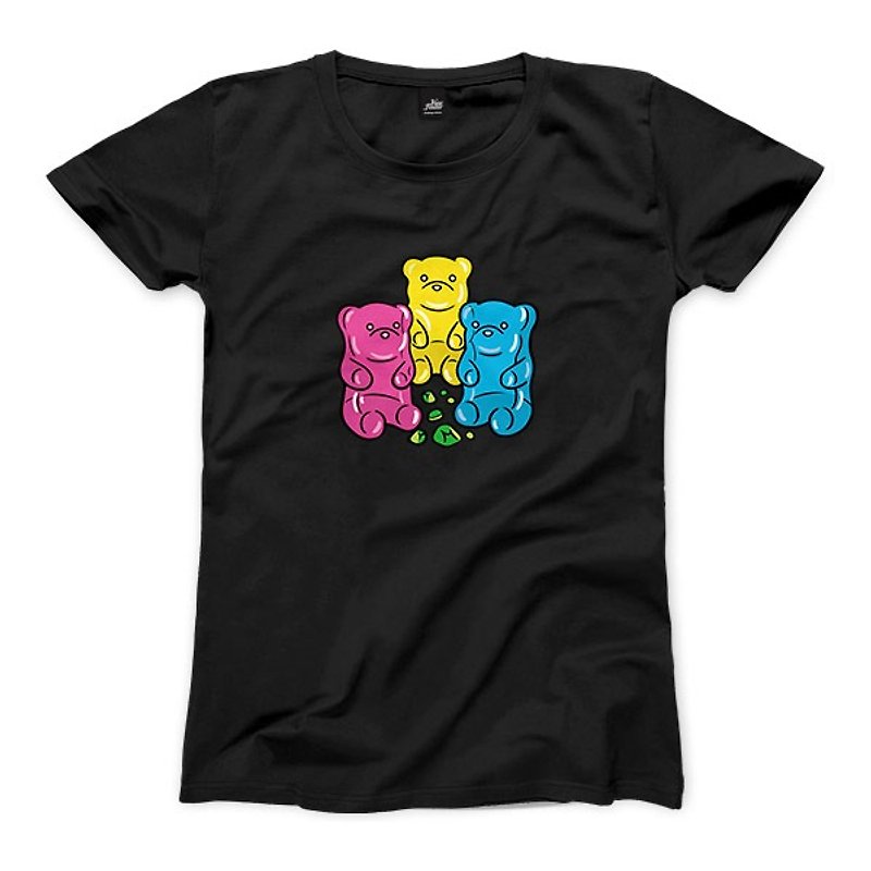 Bear eating partner - Black - Women's T-Shirt - Women's T-Shirts - Cotton & Hemp 