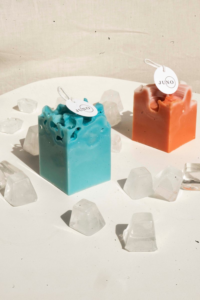 【Order】Scented Ice Cube Candle-Handmade Order/Natural Soy Wax・JUNO Candle - เทียน/เชิงเทียน - ขี้ผึ้ง หลากหลายสี