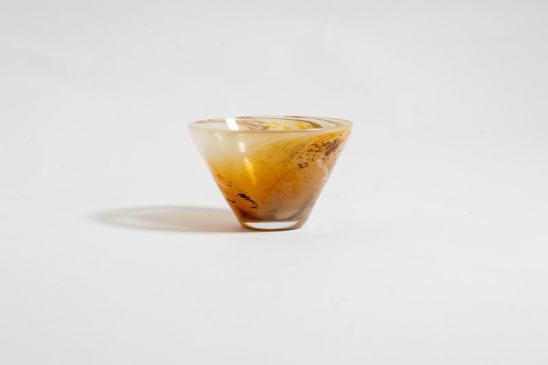 黃彩清酒杯 - 杯子 - 玻璃 橘色
