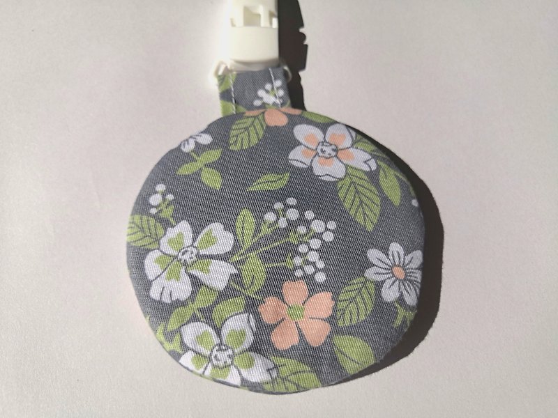 Round peace bag elegant floral - Omamori - Cotton & Hemp Multicolor