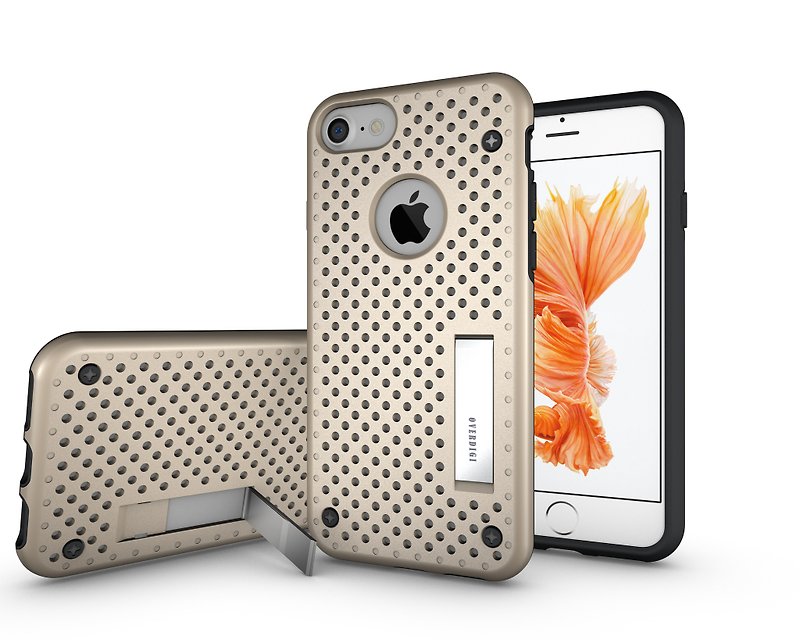 OVERDIGI iPhone7 4.7 "Combo Vertical-encapsulated gold double drop resistance protective shell - อื่นๆ - พลาสติก สีทอง