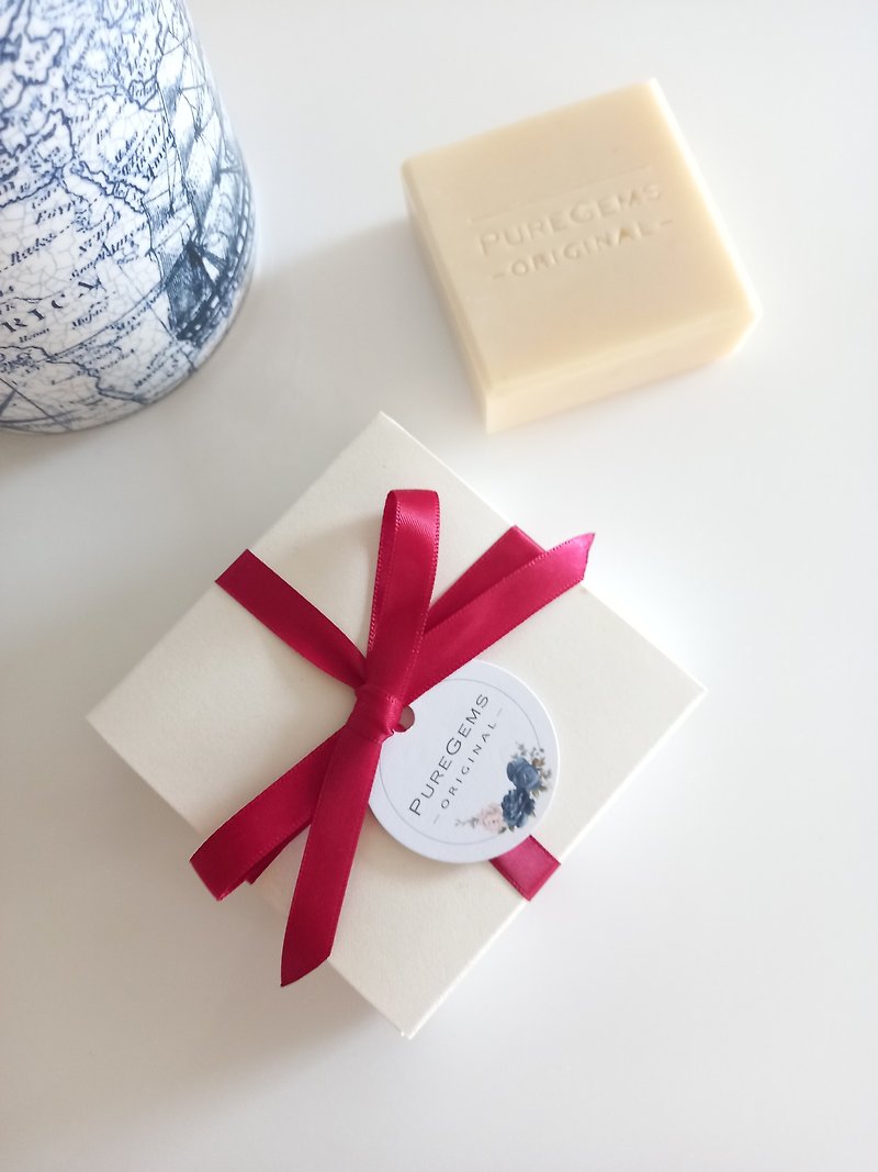 Honey. Basil mastic. handmade soap single into gift box - Soap - Other Materials White