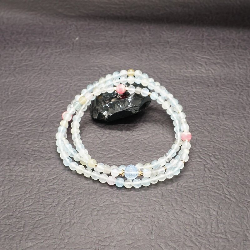 Zen | 108 Rosary Stone Morganite Rhodochrosite Stone Stone Crystal (Medicine Mantra) - สร้อยข้อมือ - คริสตัล 