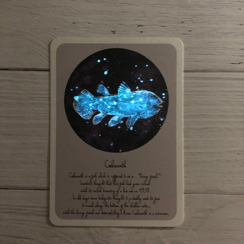 Coelacanth starry sky postcard (fluorescent) - การ์ด/โปสการ์ด - กระดาษ 