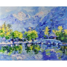 ニューヨーク オリジナル アート ブルックリン橋絵画キャンバス