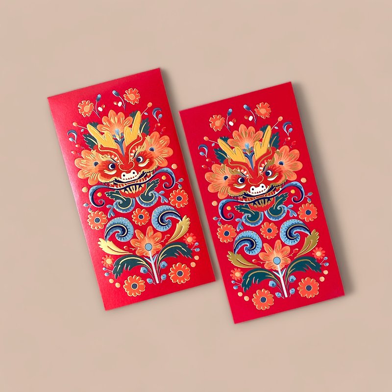 Jinhua New Year - Dragon / Red Packet / Red Packet / Year of the Dragon / 10 pieces - Chinese New Year - Paper Multicolor