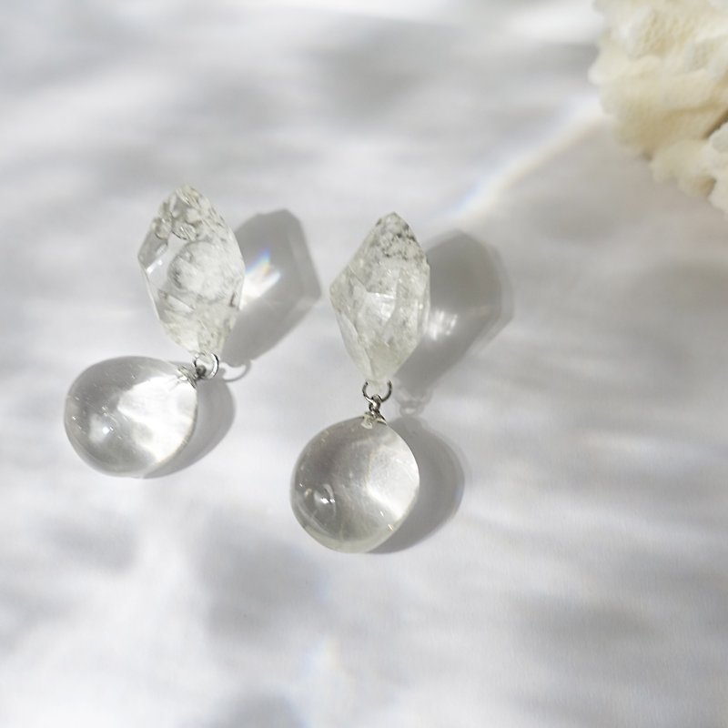 Water Series_Flying Ice Earrings - Earrings & Clip-ons - Resin Transparent