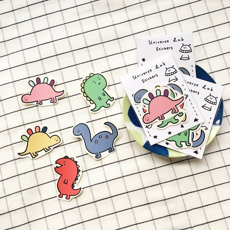 Dinosaurs Sticker Pack / 5 Into - สติกเกอร์ - กระดาษ หลากหลายสี