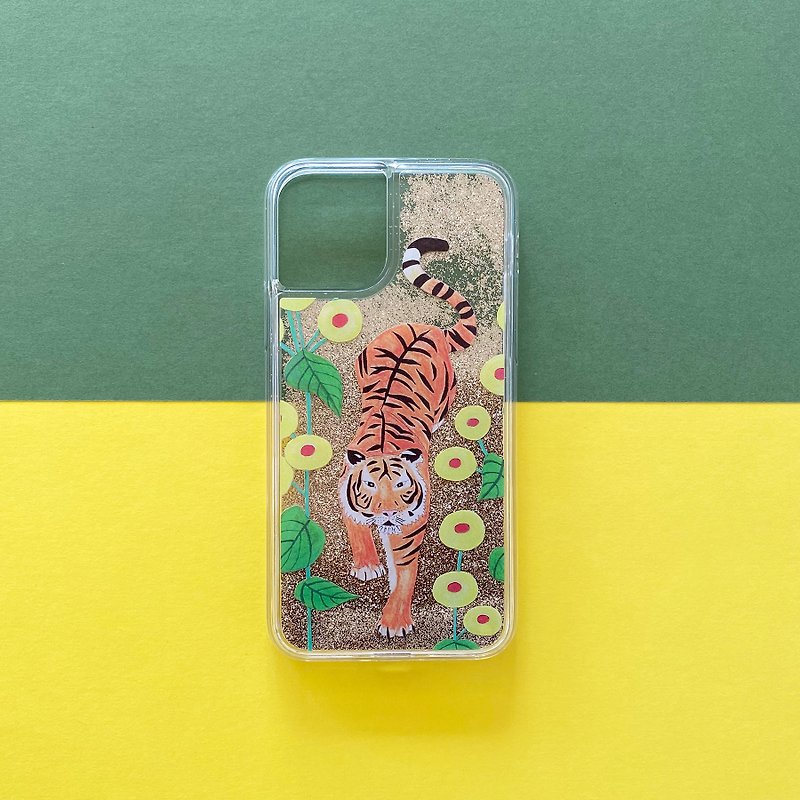 虎ちゃん iPhone グリッターケース ゴールド - スマホケース - プラスチック イエロー
