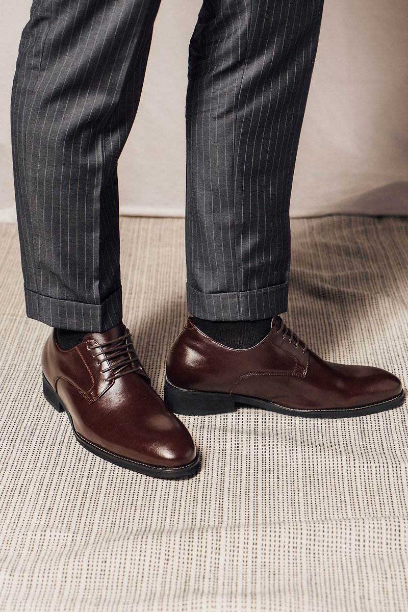 Gullar Height Boost Vegan Shoes 6cm - รองเท้าหนังผู้ชาย - วัสดุอีโค สีดำ
