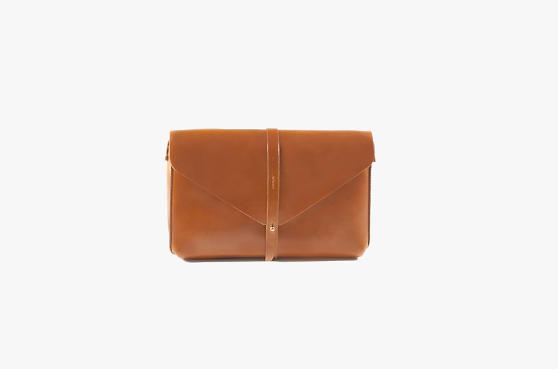 Envelop Clutch / Brown / Leather / Clutch / Cross bodies - Messenger Bags & Sling Bags - Genuine Leather Brown