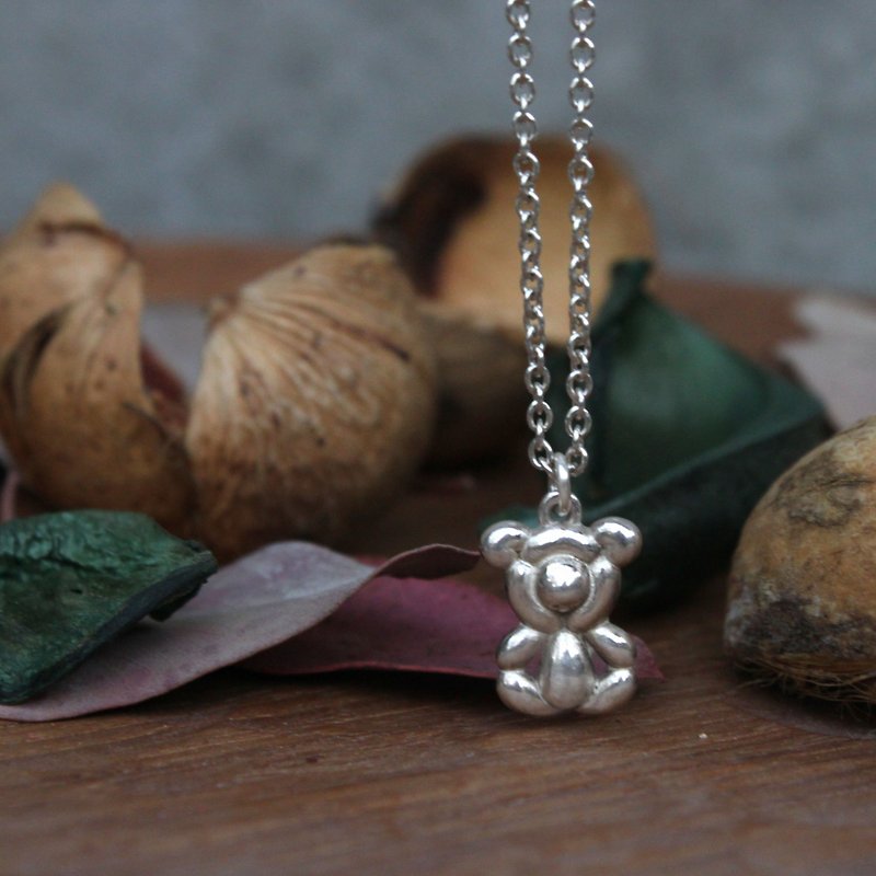 Balloon Bear - handmade sterling silver necklace - สร้อยคอ - เงินแท้ 