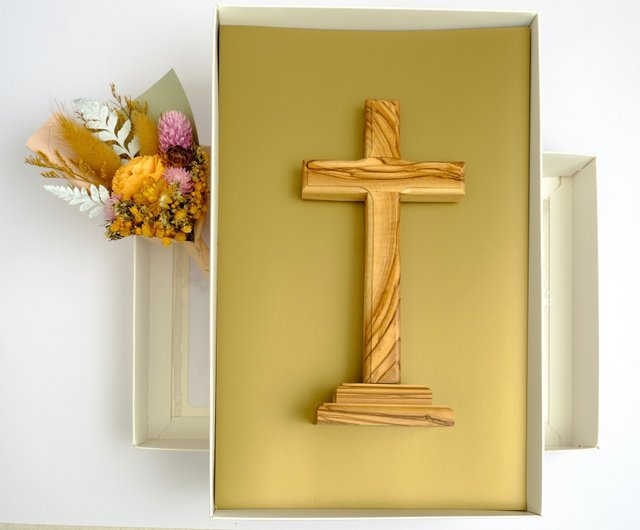 Olive Wood Cross, Wall Hanging Wooden Cross