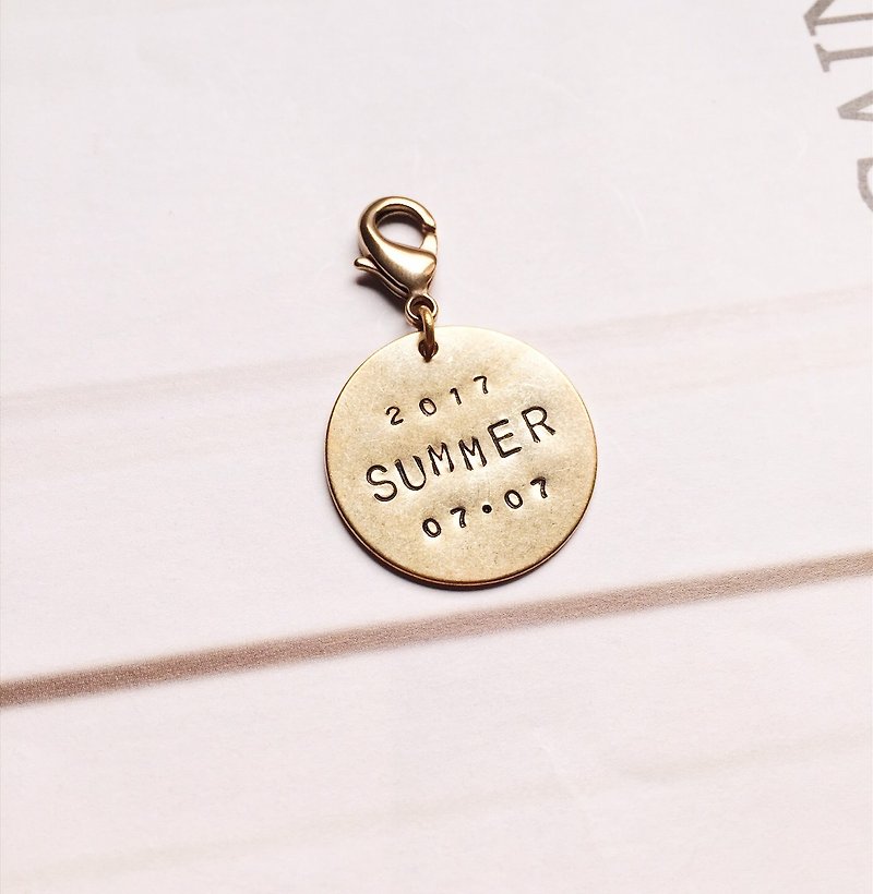 y._.yuuu Bronze tag-customized hand-written pet tag graduation gift small tag gift giving - ที่ห้อยกุญแจ - โลหะ สีทอง