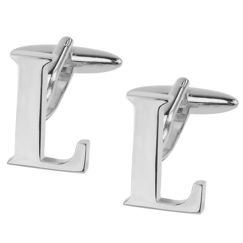 Initial Alphabet L Cufflinks - Cuff Links - Other Metals Silver