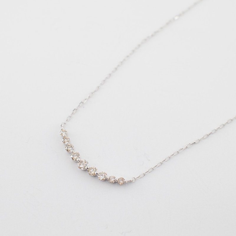 Diamond bar neck K18 - Necklaces - Gemstone 