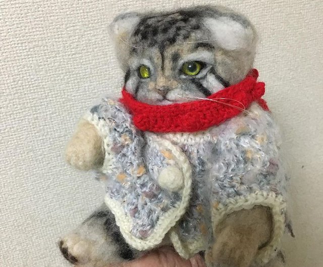 受注制作 羊毛フェルトのマヌルネコ - ショップ MoncheriMOMO-woolfelt