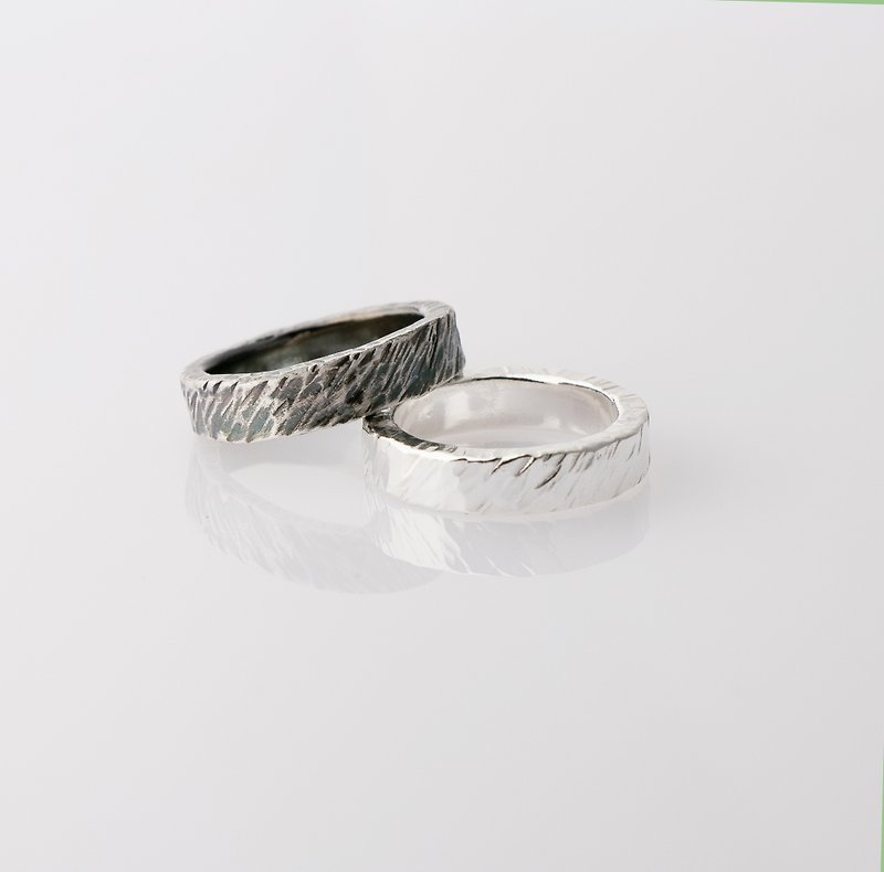 Kawagoe [Silver 925] sparkling ring sterling silver ring handmade custom - แหวนคู่ - เงินแท้ สีเงิน