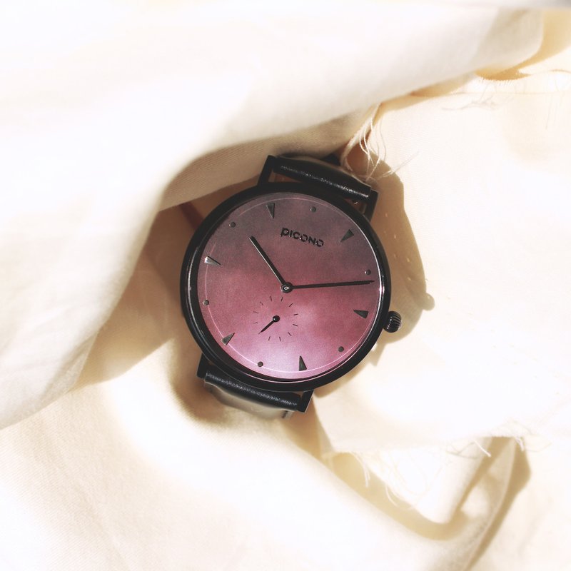 【PICONO】A week collection black leather strap watch / AW-7605 - นาฬิกาผู้ชาย - สแตนเลส หลากหลายสี