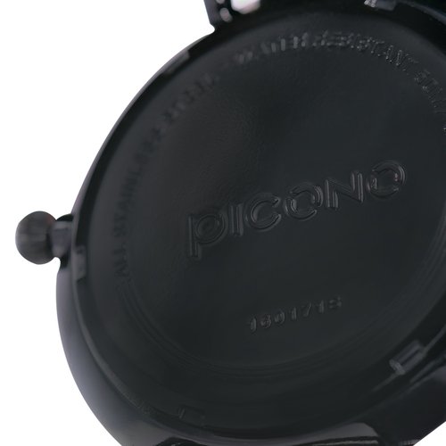 【PICONO】A week collection black leather strap watch / AW-7605