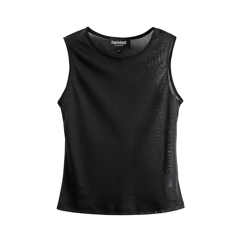 Semi-sheer tank top - Women's Vests - Polyester Black