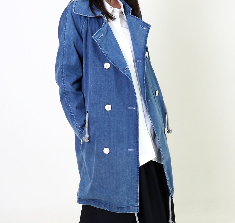 + double-breasted jacket + - Women's Casual & Functional Jackets - Cotton & Hemp Blue