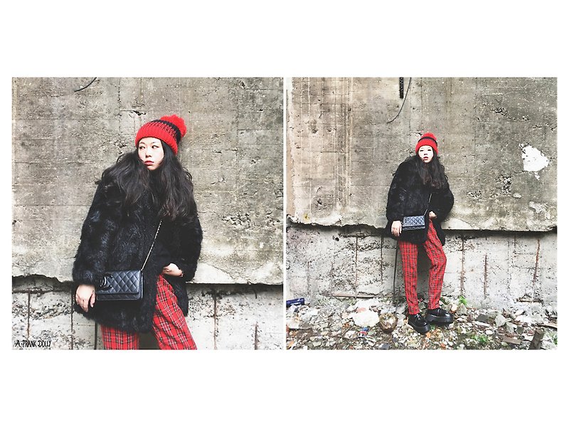 A‧PRANK: DOLLY :: VINTAGE retro with black lapel Long Fur Coat - Women's Casual & Functional Jackets - Other Materials Black