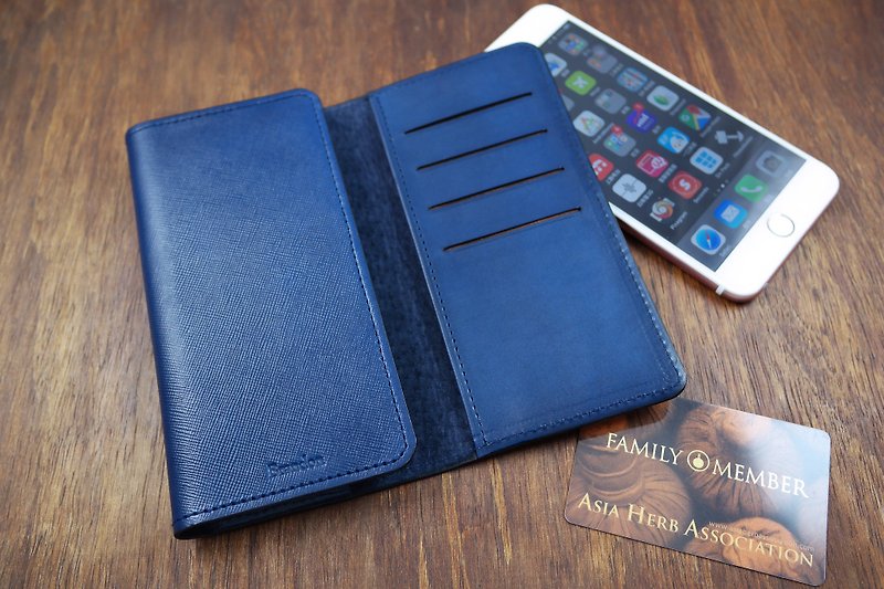 APEE Leather Handmade~Wallet Phone Case~iphone 8 plus - เคส/ซองมือถือ - หนังแท้ 