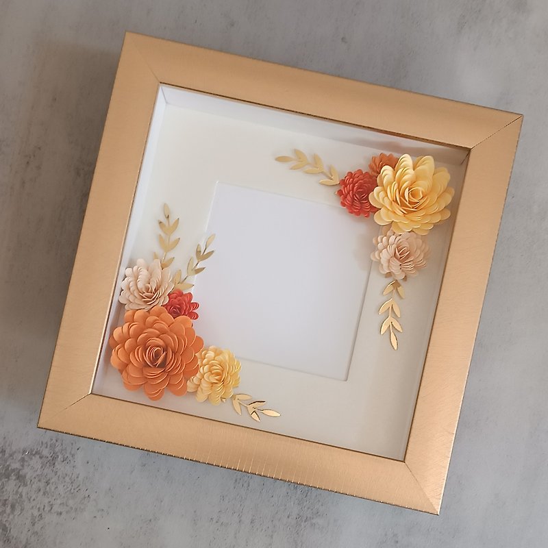 Fresh photo frame-orange chrysanthemum - Items for Display - Paper Orange