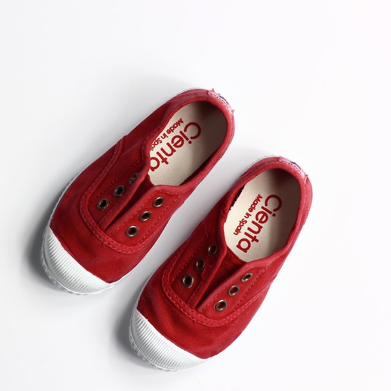 西班牙國民帆布鞋 CIENTA 大人尺寸 洗舊 紅色 香香鞋 70777 02 - 女休閒鞋/帆布鞋 - 棉．麻 紅色