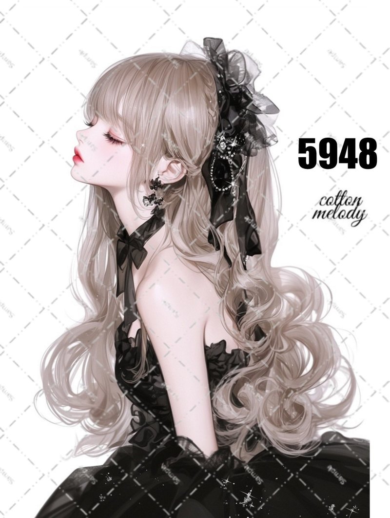 original sticker no.5948 人物ステッカー オリジナルステッカー 人物ステッカー 女の子ステッカー オリジナル人物ステッカー - 貼紙 - 紙 