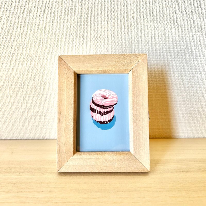 Mini frame*donut - Posters - Wood Pink