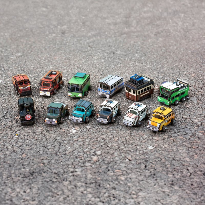 [DIY Handmade] Mini Carpool Special Toy Toy Car Wooden Toy Christmas Gift - งานไม้/ไม้ไผ่/ตัดกระดาษ - ไม้ หลากหลายสี