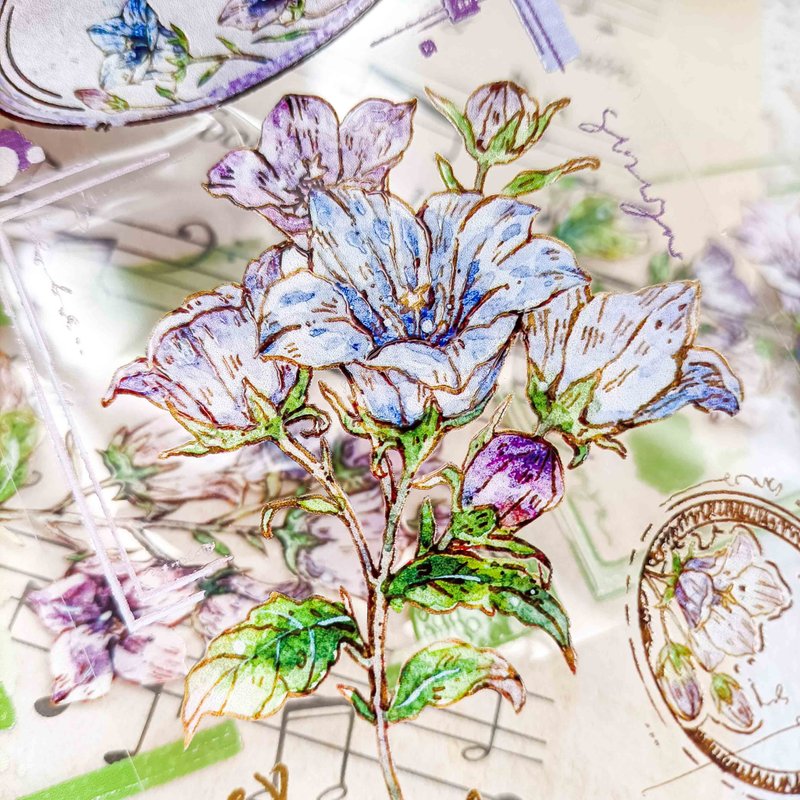 EE164_Campanula /  Masking Tape - Washi Tape - Plastic Multicolor