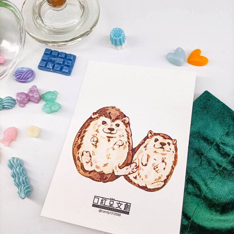 KR474_口紅堂明信片_刺蝟11_candy1313588 postcard - 卡片/明信片 - 紙 多色