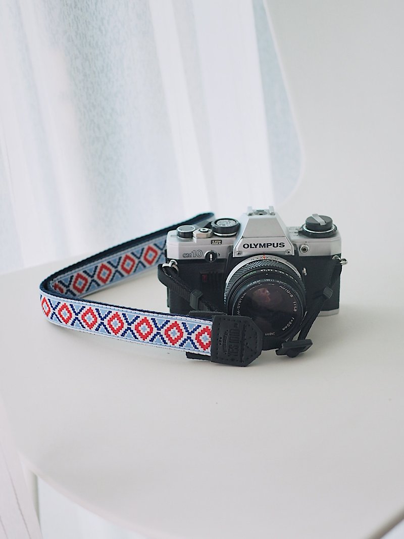 Faux Leather Camera Straps & Stands Blue - Blue diamond-Shape Lego / SMALL SIZE / CAMERA STRAP by YESIDID