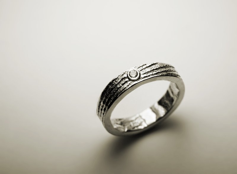 Other Metals General Rings Silver - Stone Silver with cuttlebone pattern/ Stone color optional