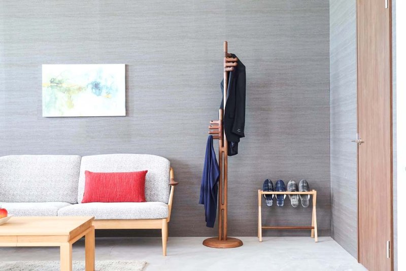 Cosine Twin Coat Stand - Hangers & Hooks - Wood Brown