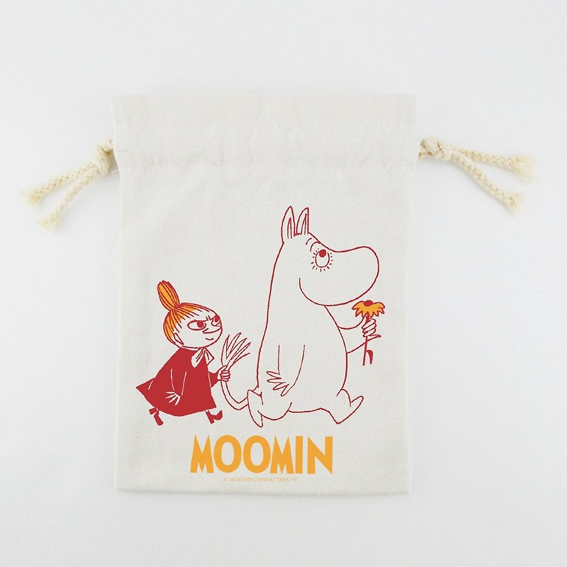 Authorized by Moomin-Drawstring Pocket/Storage Bag/Universal Bag Follower (Large/Medium/Small) - Toiletry Bags & Pouches - Cotton & Hemp Red