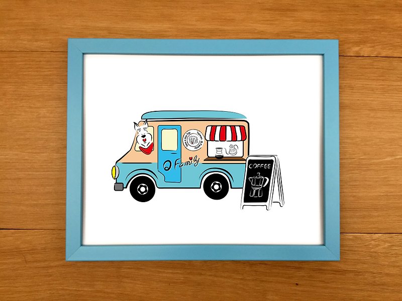 Q Family Action Coffee Car 10 吋 Photo Frame - Blue - Picture Frames - Other Materials Blue