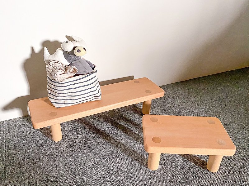 Mujima BOKTO || solid wood|| dot bench children's high bench children wear shoes chair low stool - เก้าอี้โซฟา - ไม้ 